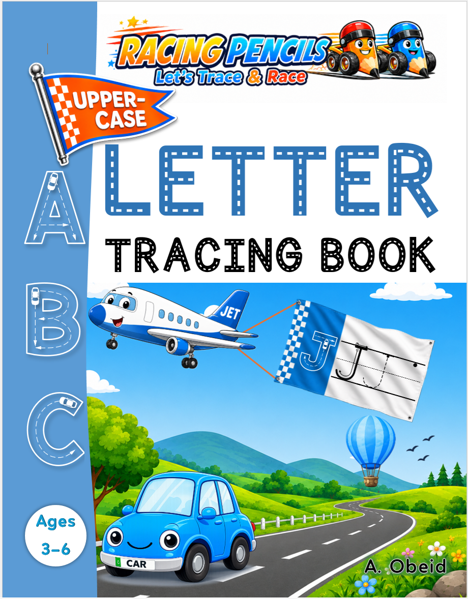 Racing Pencils Uppercase Letter Tracing Book cover