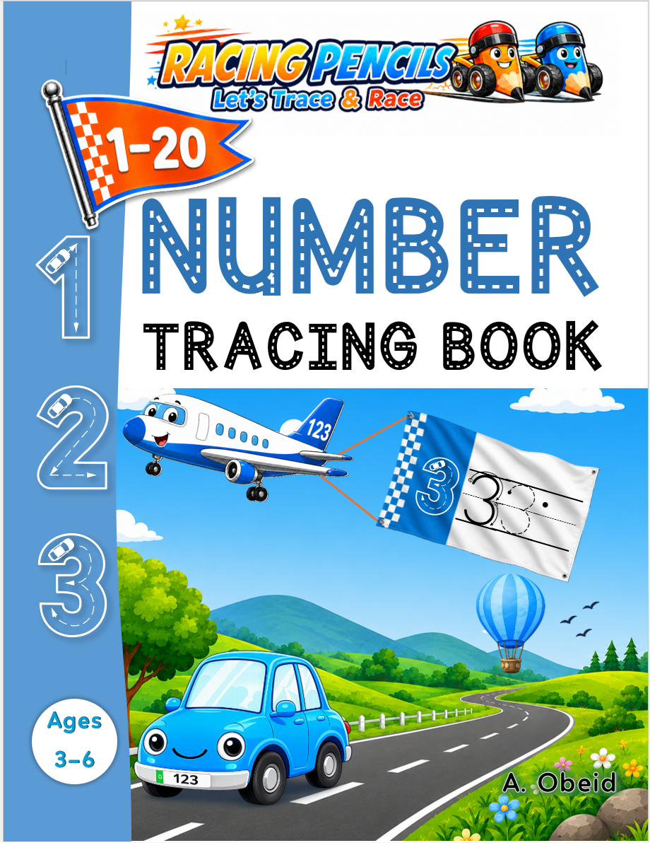 Racing Pencils 1-20 Number Tracing Book cover
